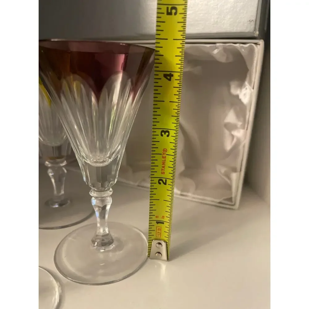 NEW Set of 5 Hungarian Crystal Colorful Cordial Liquor Glasses Hoya